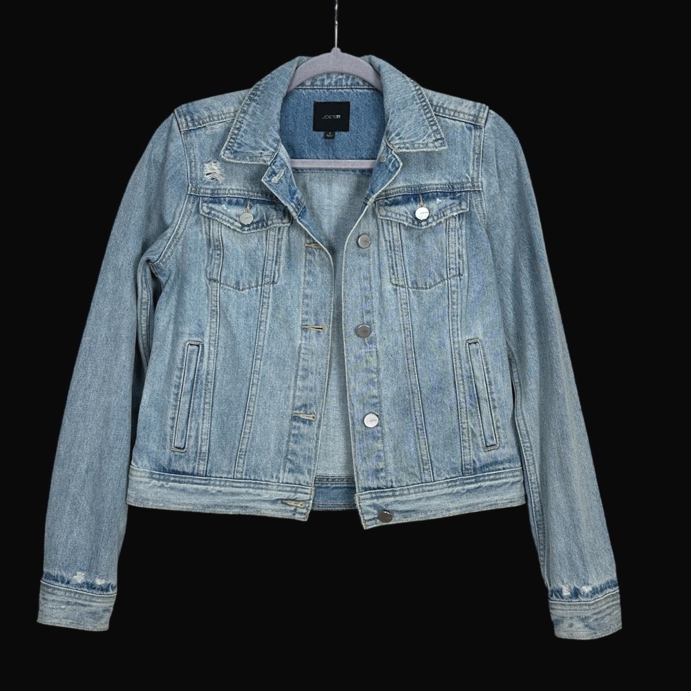 Joes Jeans Women Lotus‎ Distressed Denim Jacket Light Wash HX3LUS7075 Small